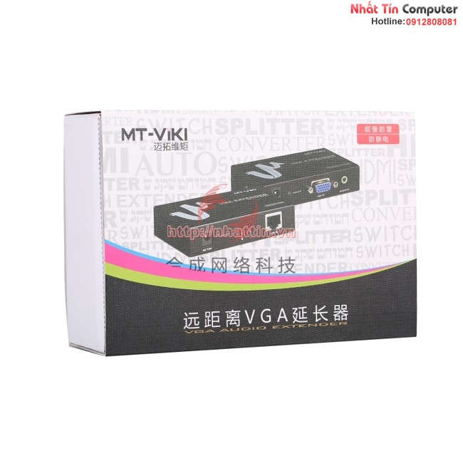 Bộ khuếch đại tín hiệu VGA và Audio 200m VGA Extender MT-200T. Nối dài cáp VGA qua đường dây mạng (RJ45)