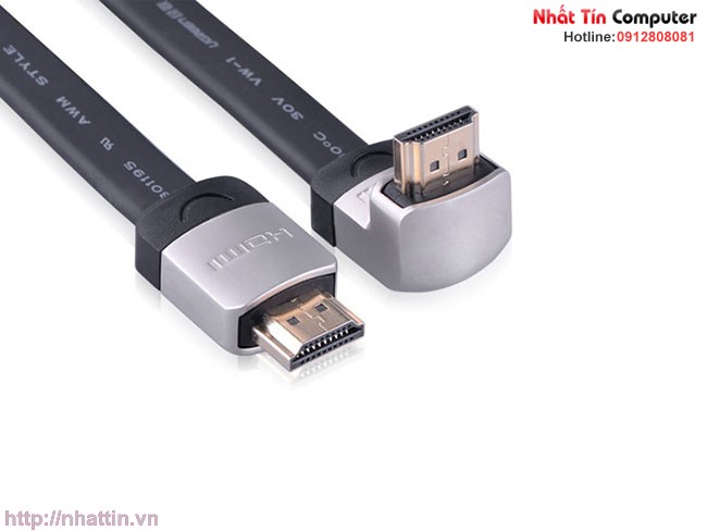 Cáp HDMI Ugreen 1m đầu bẻ góc 90 độ