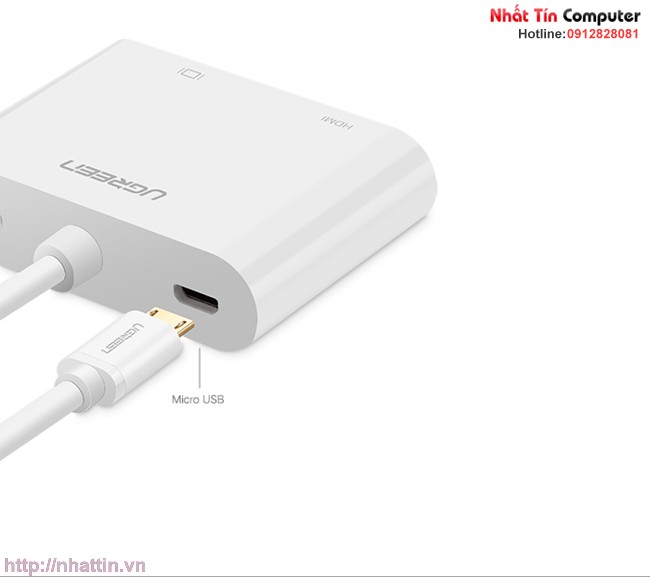 Cáp Micro HDMI to VGA + HDMI Audio Ugreen UG-30355