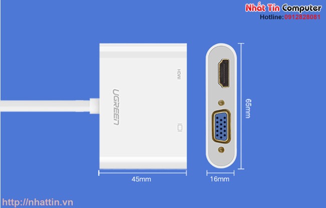 Cáp Micro HDMI to VGA + HDMI Audio Ugreen UG-30355