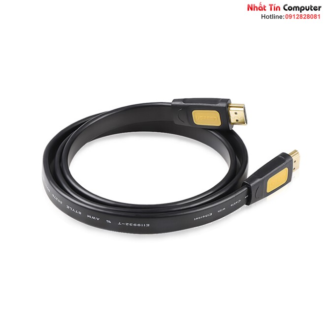 Cáp HDMI 3M sợi dẹt hỗ trợ 4Kx2K chính hãng Ugreen 11186 cao cấp