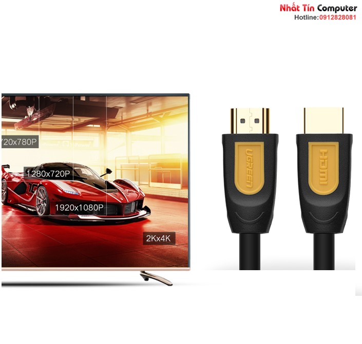 Cáp HDMI 3M sợi dẹt hỗ trợ 4Kx2K chính hãng Ugreen 11186 cao cấp