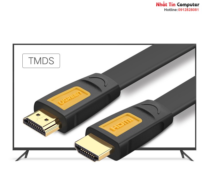 Cáp HDMI 3M sợi dẹt hỗ trợ 4Kx2K chính hãng Ugreen 11186 cao cấp