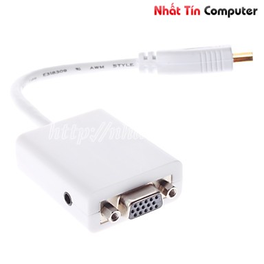  HDMI Male to VGA Male Adapter with Audio Cable for Samsung Cellphones and Others