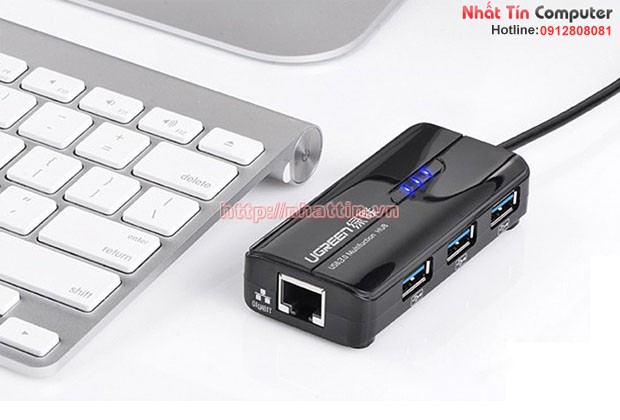 Bộ chia USB 3.0 tich hợp cổng Mạng Gigabit 10/100 / 1000Mbps Chính hãng Ugreen UG-20265