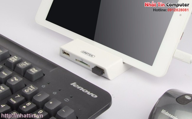 Dock OTG USB 2.0, đọc thẻ SD Unitek Y-2165B