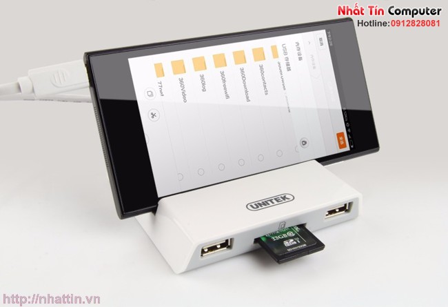 Dock OTG USB 2.0, đọc thẻ SD Unitek Y-2165B