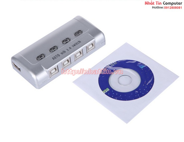 Bộ chia sẻ máy in tự động VIKI - MT-SW241-CH 4 máy tính 1 máy in cổng USB chính hãng