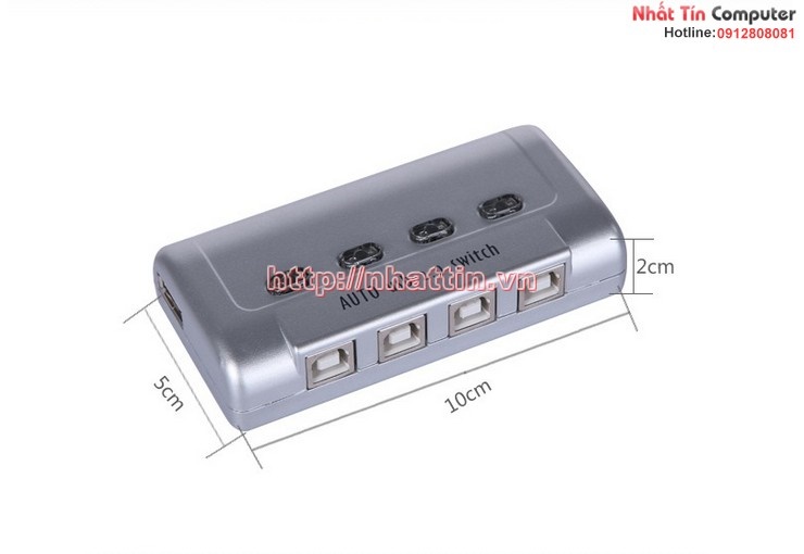 Bộ chia sẻ máy in tự động VIKI - MT-SW241-CH 4 máy tính 1 máy in cổng USB chính hãng