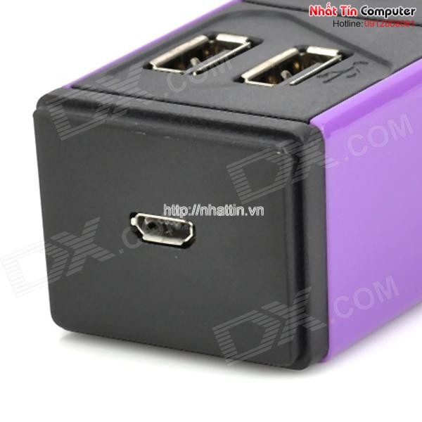 Unitek Y-2152 480Mbps 6-Port USB 2.0 Hub - Black + Purple