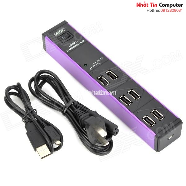 Unitek Y-2152 480Mbps 6-Port USB 2.0 Hub - Black + Purple