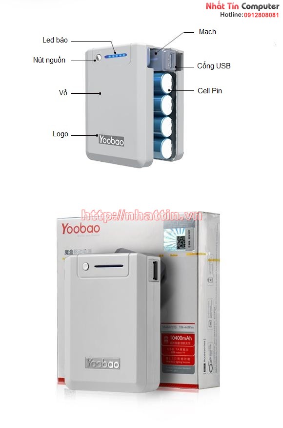 Pin dự phòng Yoobao Power Bank YB-645pro - 10400 mAh