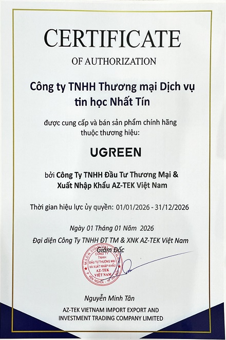 Chứng nhận đại lý Ugreen 2026 Nhất Tín