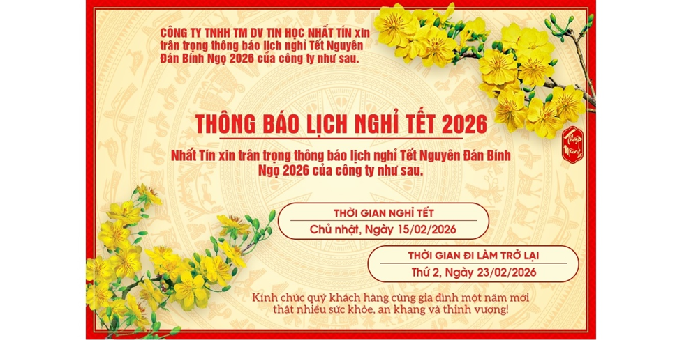 Thông báo lịch nghỉ Tết Âm Lịch Bính Ngọ 2026