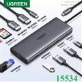 Hub UGREEN 15534 10 trong 1 – 10Gbps, HDMI 4K@60Hz, LAN Gigabit, PD 100W