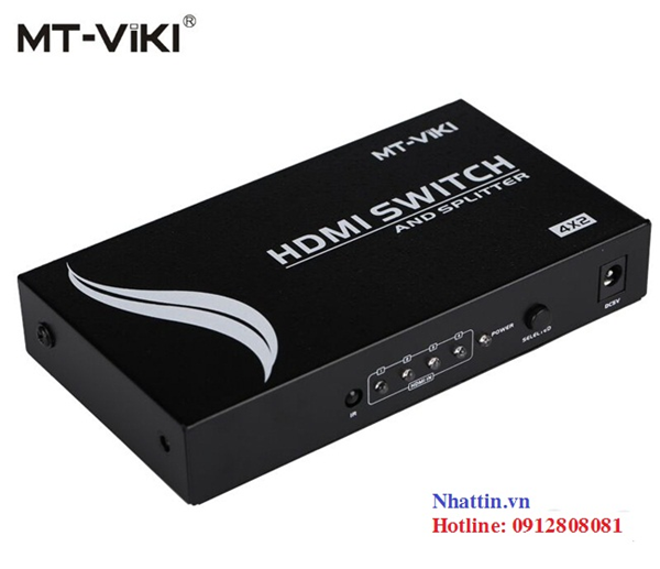 Bộ chia HDMI 4 cổng vào 2 cổng ra có điều khiển VIKI MT-HD4-2 VIKI chính hãng