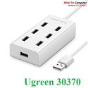 Bộ chia USB 2.0 ra 7 cổng chính hãng Ugreen 30370 màu trắng cao cấp
