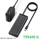 Bộ chia USB-C ra 7 cổng USB 3.0 bao gồm USB-A x5, USB-C x2 Ugreen 75949US cao cấp