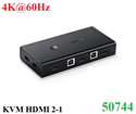 Bộ chuyển đổi 2 máy tính dùng 1 màn hình HDMI - Auto 2 USB KVM Switch chính hãng Ugreen 50744 cao cấp