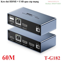 Bộ chuyển đổi HDMI nối dài đến 60m qua dây mạng Lan hỗ trợ FullHD và KVM Jasoz T-G182 Cao cấp