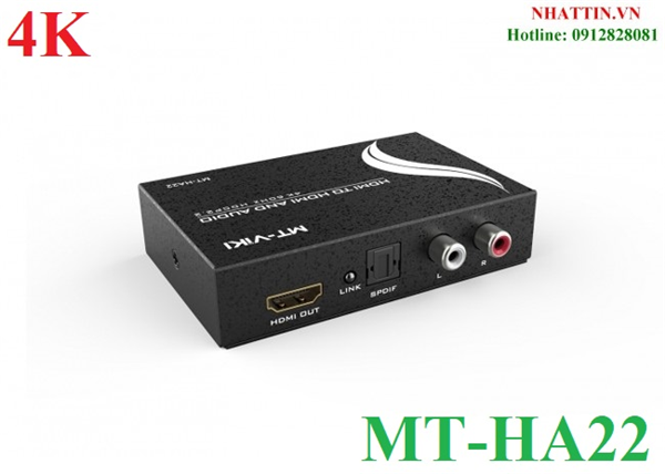 Bộ chuyển đổi HDMI 2.0 to HDMI 4K@60Hz + Audio (SPDIF + R/L) ViKi MT-HA22 Chính hãng