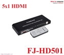 Bộ chuyển HDMI 5 vào 1 ra chính hãng FJGEAR FJ-HD501 chính hãng