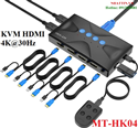 Bộ chuyển mạch 4 cổng HDMI KVM MT-HK04 Hỗ trợ 4K*2K @ 30Hz Chính Hãng MT-VIKI
