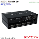 Bộ chuyển mạch HDMI 2.0 ma trận 2 vào 4 ra hỗ trợ 4K@60hz Dtech DT-7224W cao cấp (2x4)