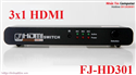 Bộ chuyển mạch HDMI 3 vào 1 ra chính hãng FJGEAR FJ-HD301 cao cấp