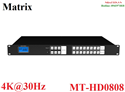Bộ chuyển mạch HDMI 1.4 Matrix 8x8 độ phân giải 4K@30Hz MT-VIKI MT-HD0808 cao cấp (có Remote)