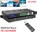 Bộ chuyển mạch HDMI Matrix liền mạch 4K@60Hz 8x8 web GUI + trích xuất âm thanh, màn hình ghép MT-VIKI MT-H2M88H cao cấp