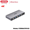 Bộ chuyển mạch KVM 2 cổng HDMI 2.0 hỗ trợ 4K@60hz và USB 3.0 tốc độ 5Gbps Unitek V1309AGY01-EU cao cấp