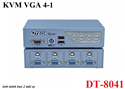 Bộ chuyển mạch KVM 4 cổng VGA 500Mhz Dtech DT-8041 hỗ trợ PS2 cao cấp