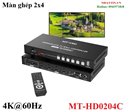 Bộ điều khiển màn hình ghép DP + HDMI 2x4 hỗ trợ 4 màn hình ghép 4K@60Hz MT-Viki MT-HD0204C cao cấp