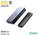 Bộ gộp HDMI 2.1 chuyển mạch 3 vào 1 ra hỗ trợ 8K@60hz Ugreen 15604 cao cấp