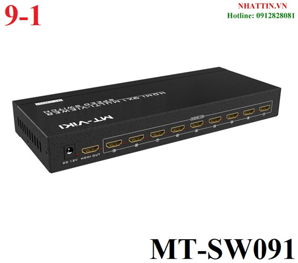 Bộ gộp tín hiệu HDMI 9 vào 1 ra 1080P@60Hz MT-VIKI MT-SW091 cao cấp