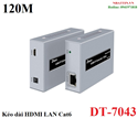 Bộ kéo dài tín hiệu HDMI 1080P dài 120M qua cáp mạng RJ45 Cat6/5e Dtech DT-7043 cao cấp (TX/RX)