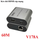 Bộ kéo dài tín hiệu HDMI qua cáp mạng 60M hỗ trợ 1080P Unitek Y-V178A cao cấp