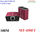 Bộ kéo dài USB 2.0 Extender 100M qua cáp Lan Cat5e/Cat6 đồng MT-Viki MT-450FT cao cấp