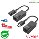 Bộ kéo dài USB 2.0 Extender 60M qua cáp Lan Cat5e/Cat6 đồng Unitek Y-2505 cao cấp (Ko nguồn)