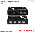 Bộ KVM USB 4 cổng đồng bộ phím chuột Multiviewer MT-VIKI MT-KM104-U cao cấp