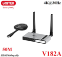 Bộ phát nhận tín hiệu HDMI không dây 50m 4K@30hz sóng 2.4Ghz và 5Ghz Unitek V182A cao cấp