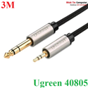 Cáp âm thanh Audio 3.5mm to 6.5mm dài 3m chính hãng Ugreen 40805 cao cấp