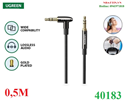 Cáp âm thanh Hi-Fi AUX 3.5mm TRS bẻ góc 90 độ dài 0,5M Ugreen 40183 cao cấp