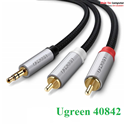 Cáp Audio 3.5mm ra 2 đầu RCA dài 1,5m chính hãng Ugreen 40842 mạ vàng cao cấp