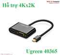 Cáp chuyển đổi 2 trong 1 Mini Displayport to HDMI/VGA hỗ trợ 4K*2K chính hãng Ugreen 40365  cao cấp màu đen