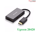 Cáp chuyển đổi Displayport to HDMI + VGA + DVI chính hãng Ugreen UG-20420 cao cấp