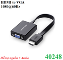 Cáp chuyển đổi HDMI to VGA dẹt có Audio Ugreen 40248 Chính hãng