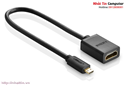 Cáp chuyển đổi Micro HDMI to HDMI âm dài 20cm chính hãng Ugreen 20134
