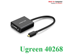 Cáp chuyển đổi Micro HDMI to VGA+Audio chính hãng Ugreen 40268 cao cấp màu đen